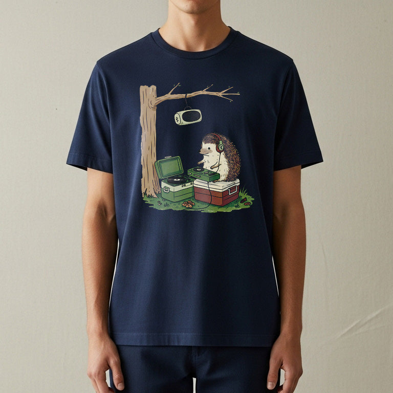 Hedgehog DJ Nature Vibes T-Shirt