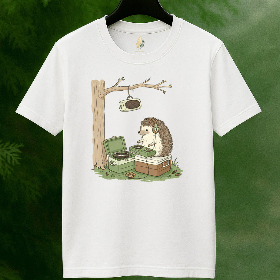 Hedgehog DJ Nature Vibes T-Shirt