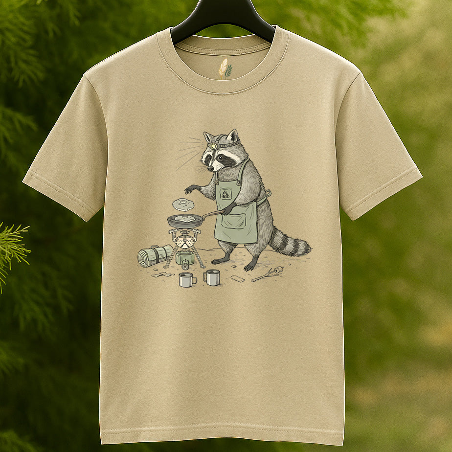 Camping Raccoon Chef T-Shirt