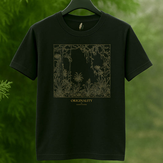"Originality" Gold Print Jungle T-Shirt by Golden Feather