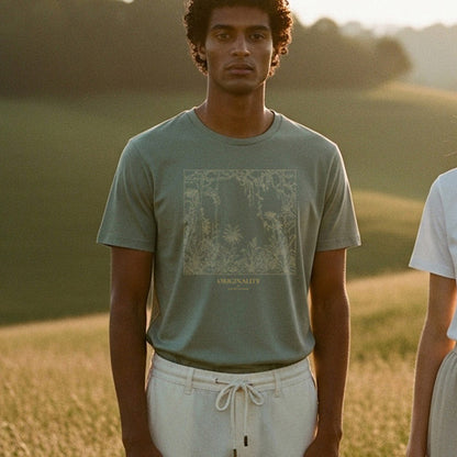 "Originality" Gold Print Jungle T-Shirt by Golden Feather